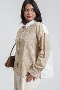 Beige Embroidered Pietra
