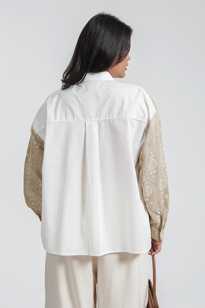 Beige Embroidered Pietra