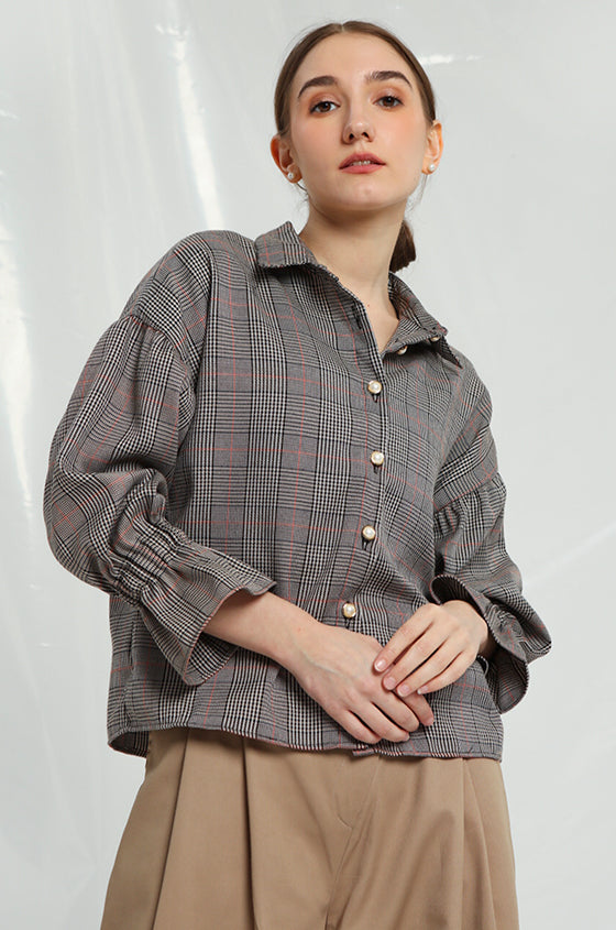 Defect Sale - Beige Plaid Katia