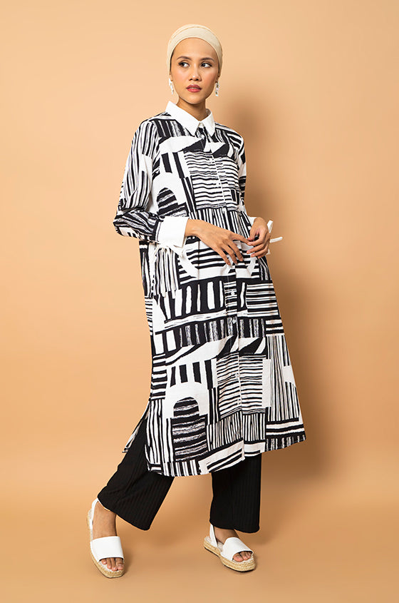 Defect Sale - Black Printed Nidhi