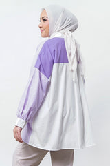 Syaline Hijab - Blake Shirt Purple Stripe