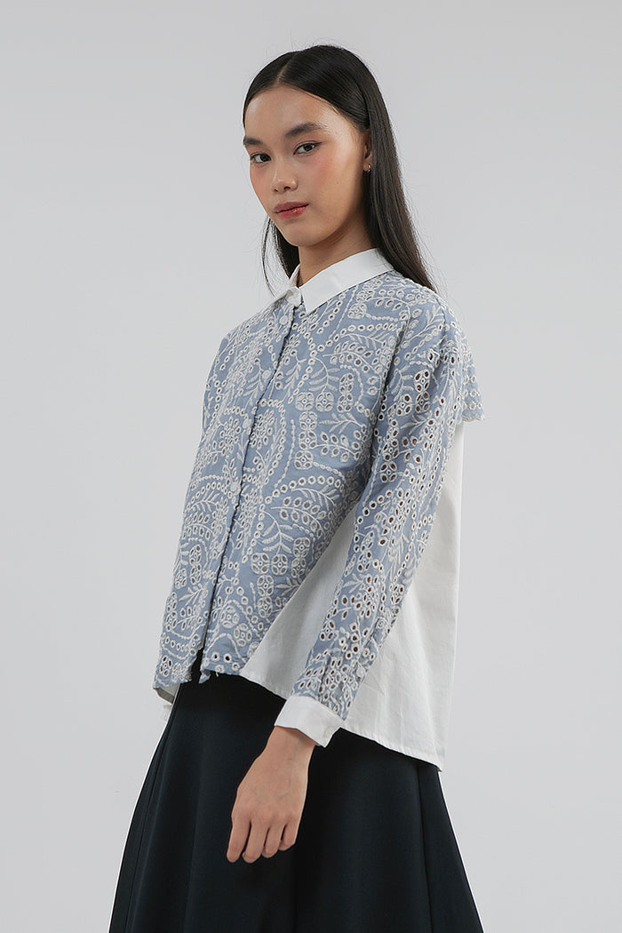 Blue Embroidered Badu
