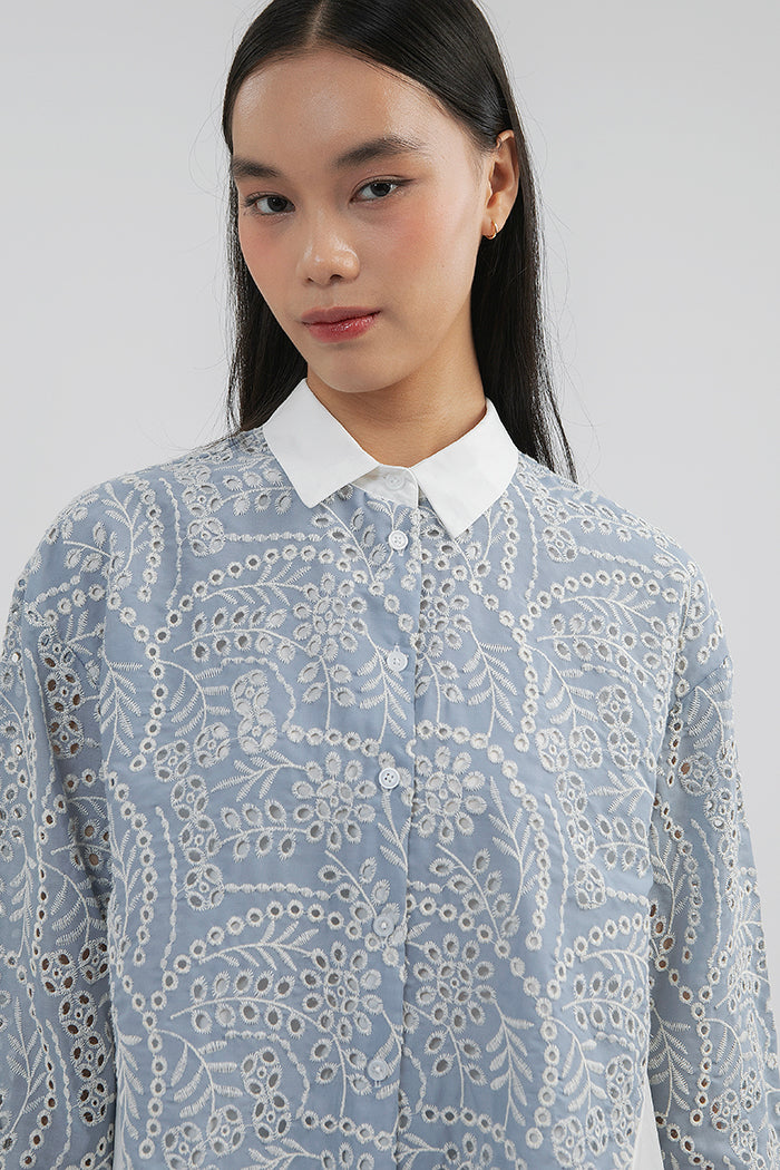 Blue Embroidered Badu