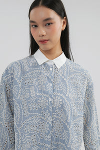 Blue Embroidered Badu