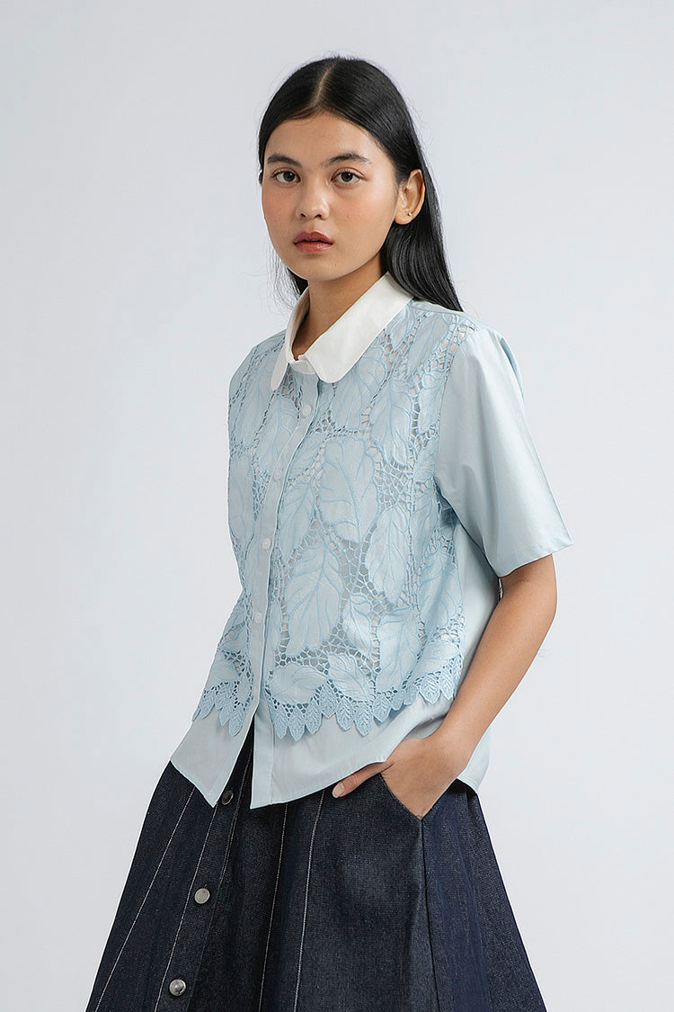 Blue Embroidered Rondo