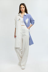 Blue Stripe Embroidery Oasis