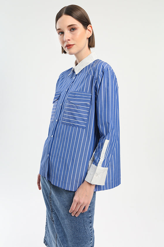 Defect Sale - Blue Striped Ethelyn