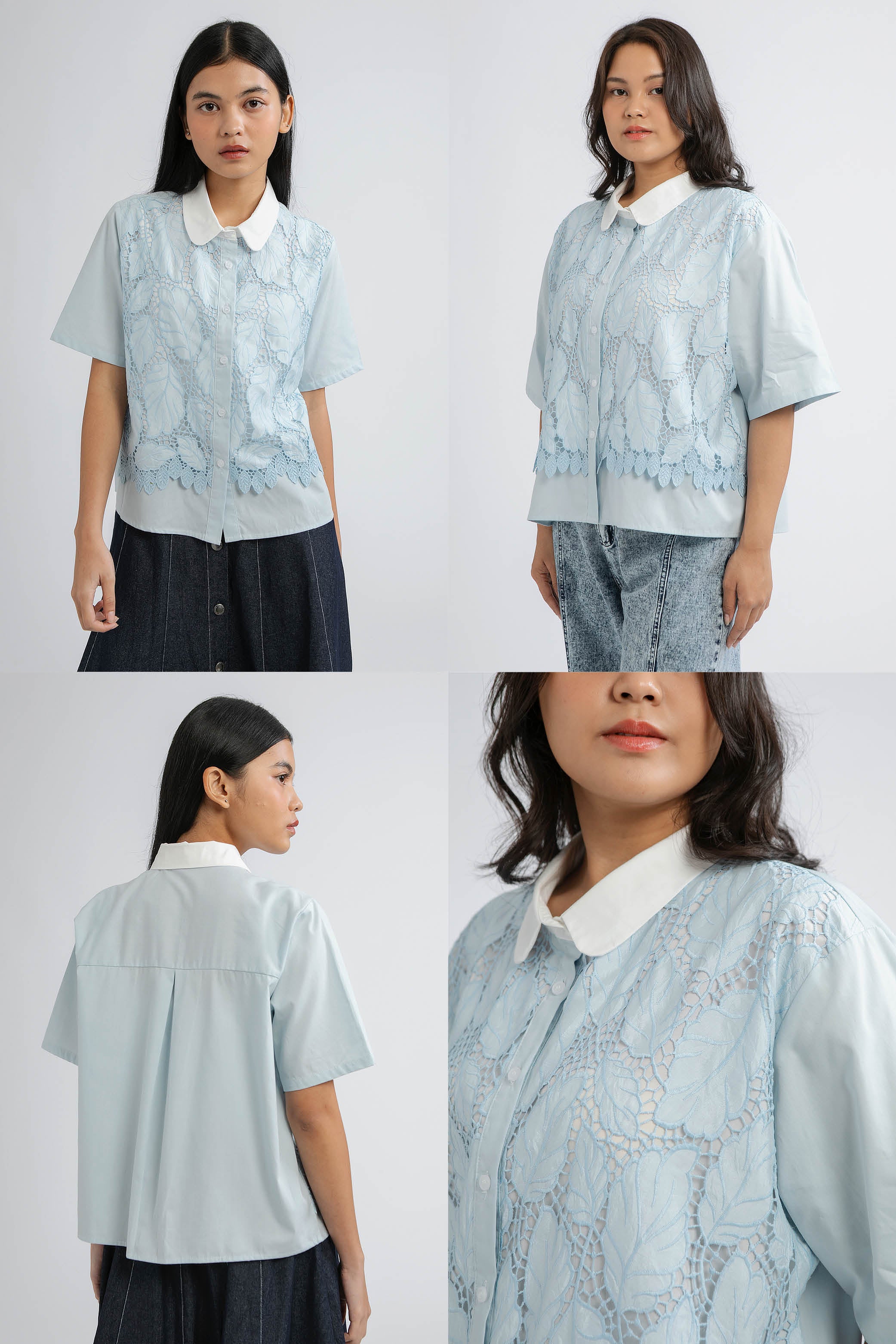 Blue Embroidered Rondo