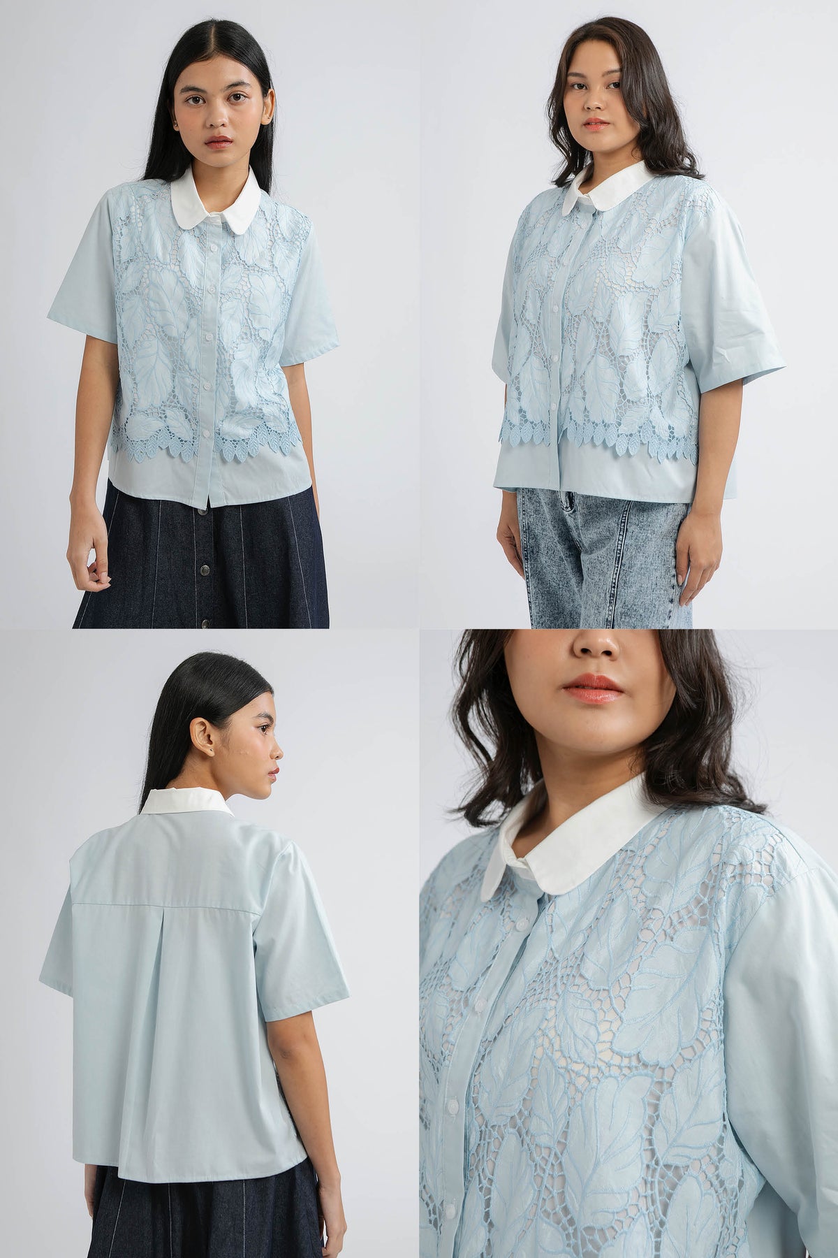 Blue Embroidered Rondo
