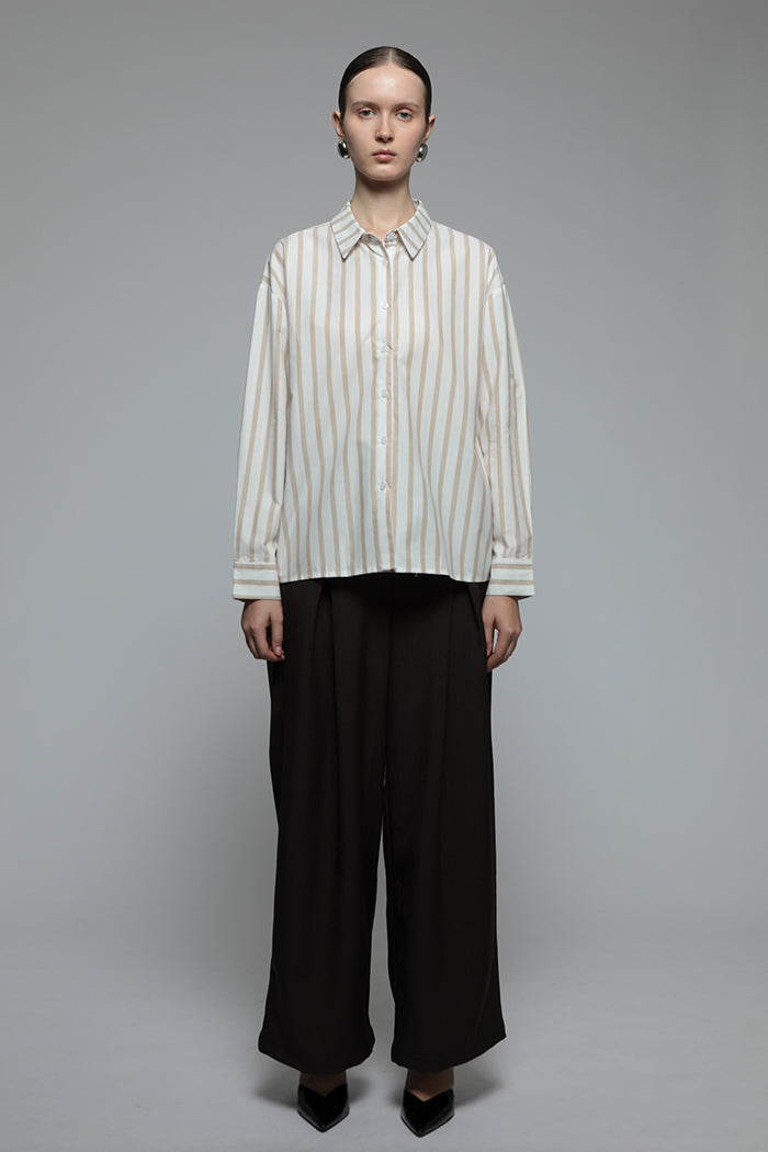 Brown Striped Monday Shirt
