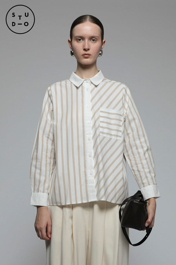 Brown Striped Portico