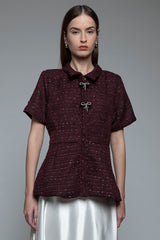 Burgundy Tweed Marena A