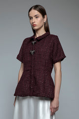 Burgundy Tweed Marena A