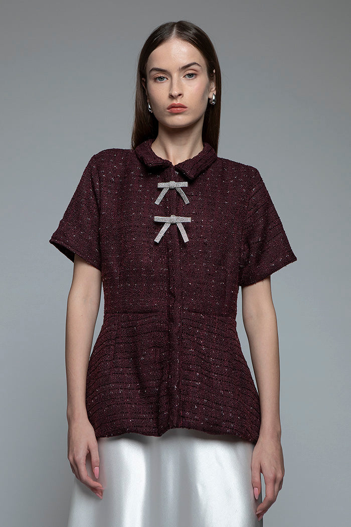 Burgundy Tweed Marena B