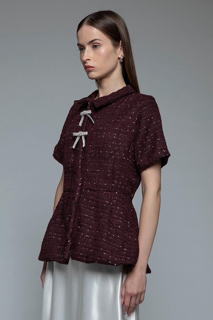 Burgundy Tweed Marena B