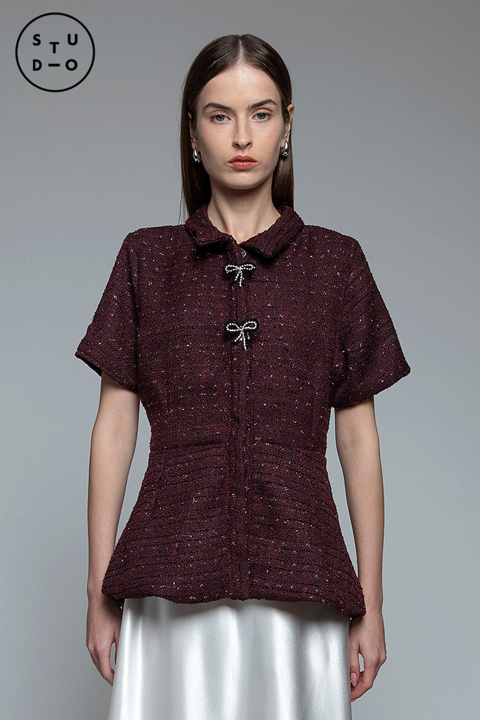 Burgundy Tweed Marena A