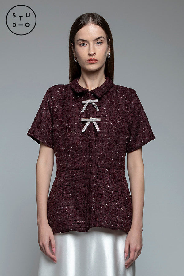 Burgundy Tweed Marena B