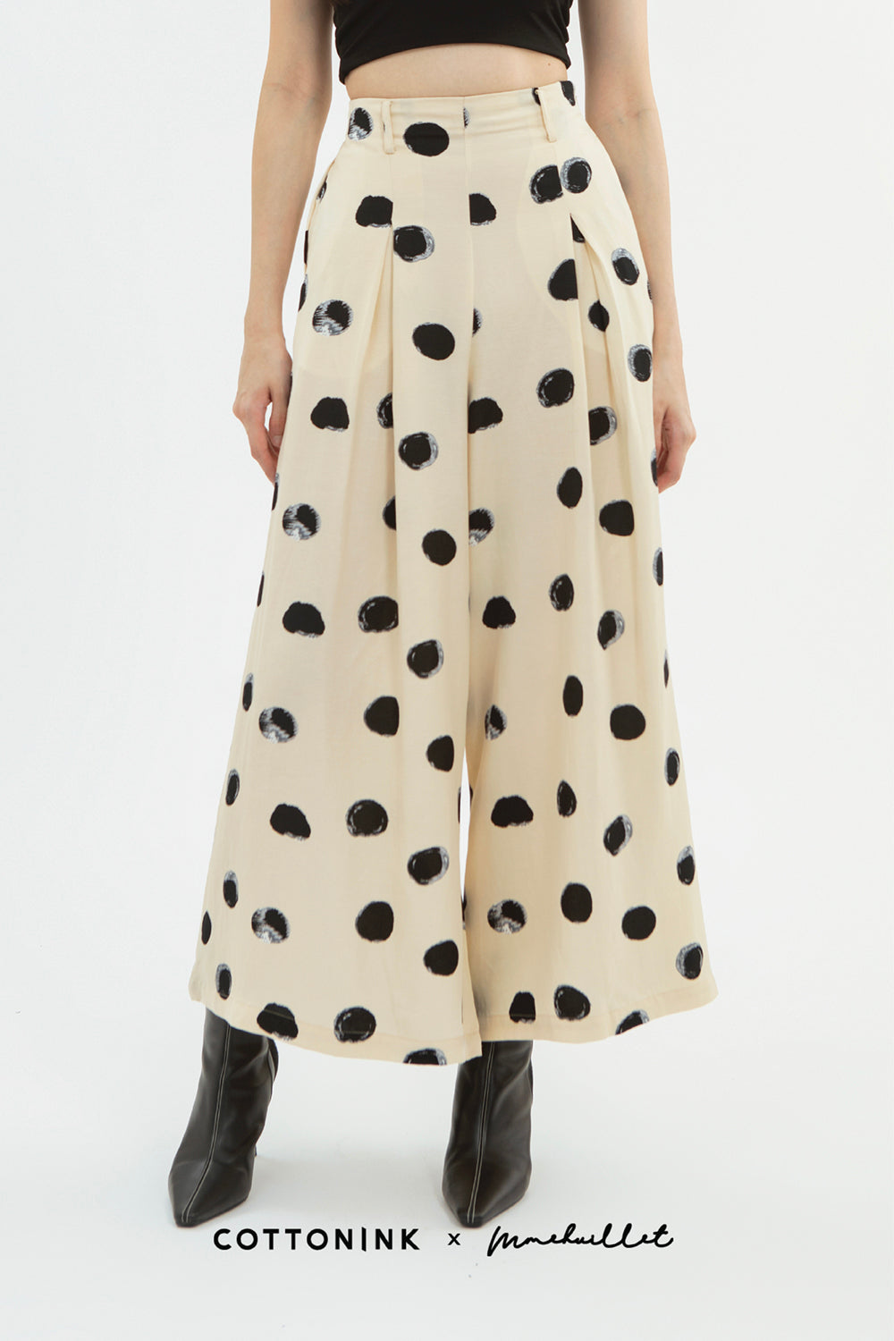 Cream Polka Plume