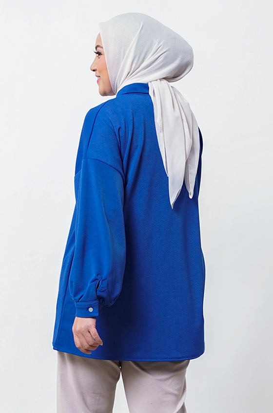 Syaline Hijab - Camden Shirt Blue