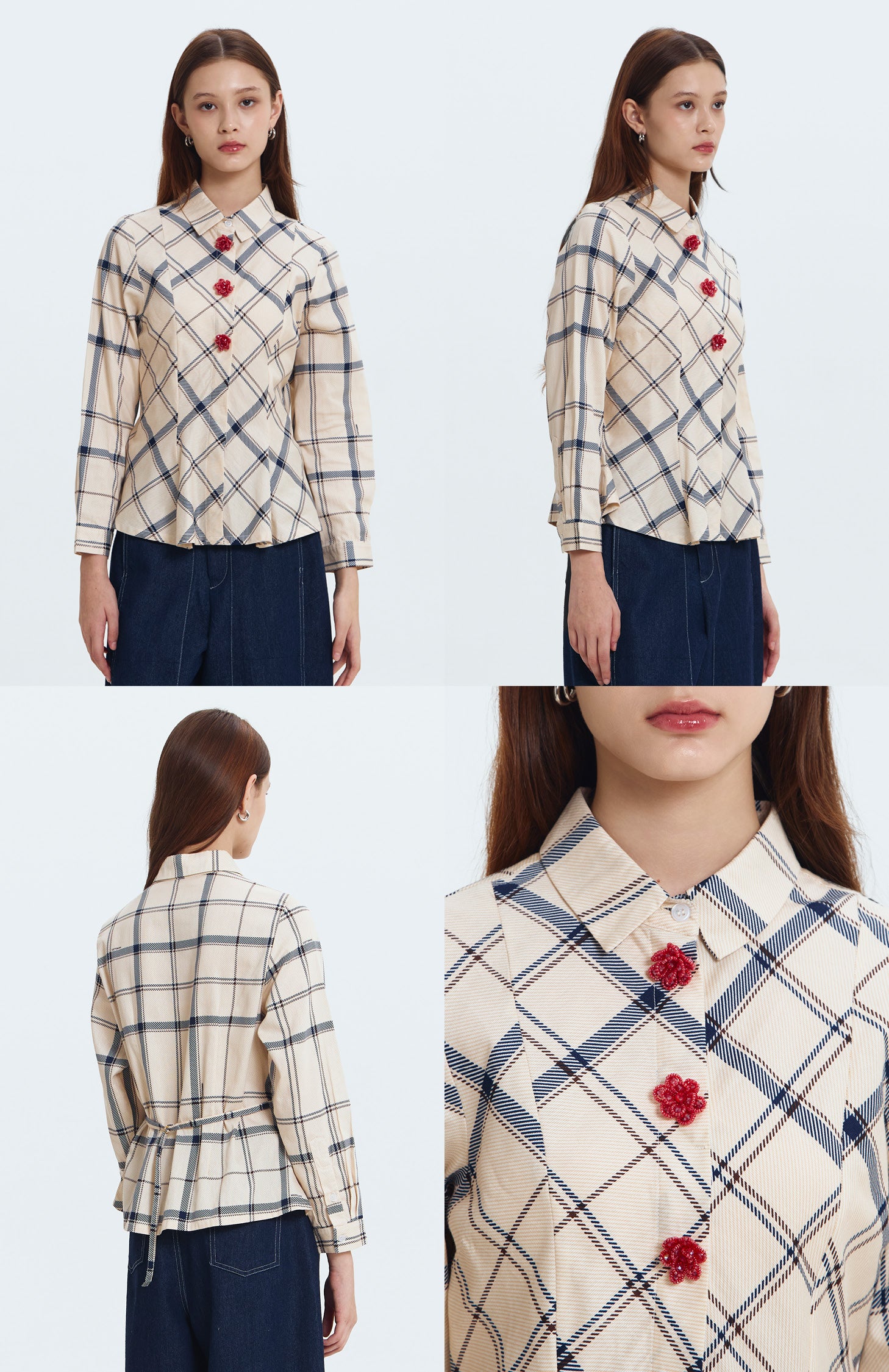 Cream Tartan Larissa