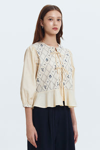 Cream Embroidered Karila