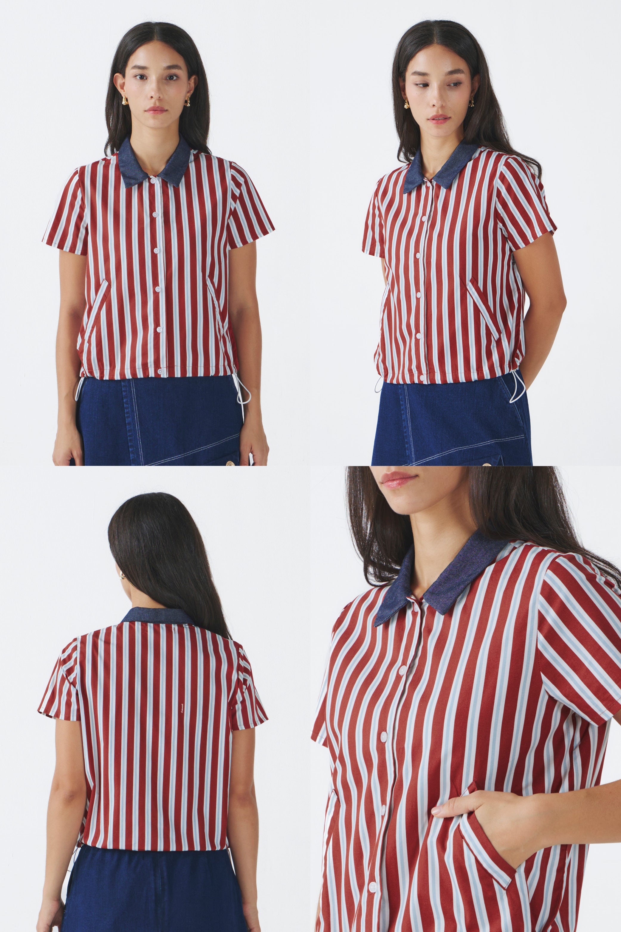 Maroon Striped Sali
