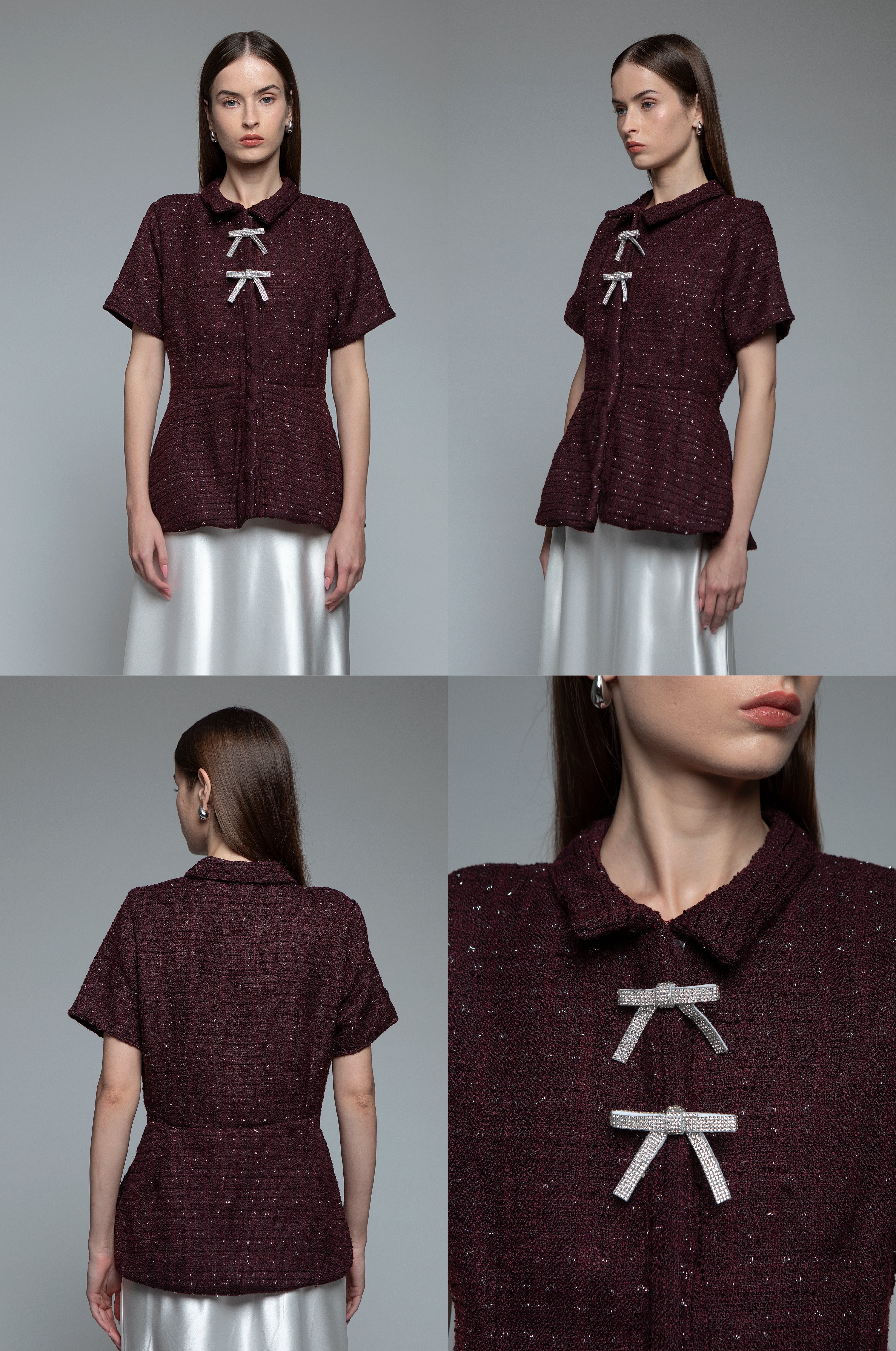 Burgundy Tweed Marena B