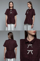 Burgundy Tweed Marena B