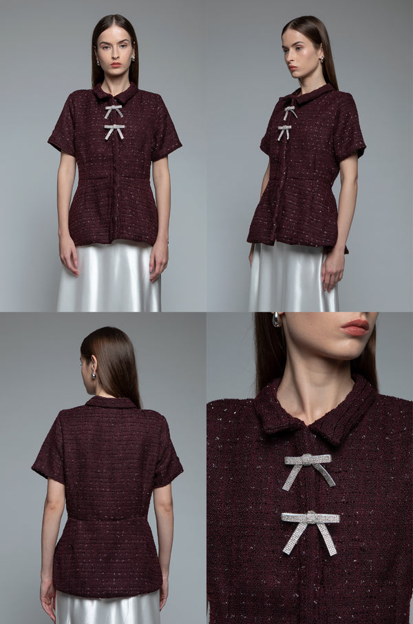 Burgundy Tweed Marena B