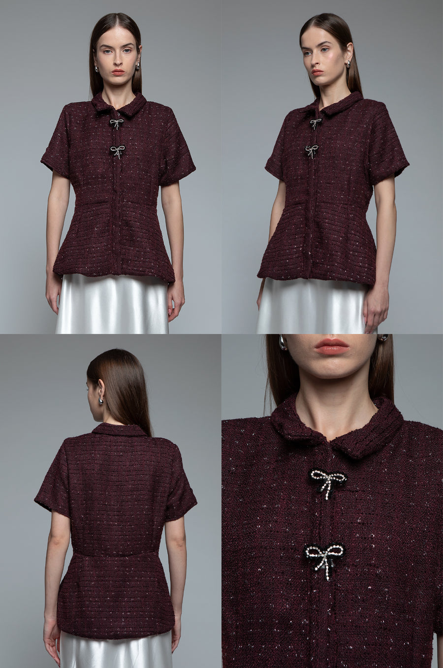 Burgundy Tweed Marena A