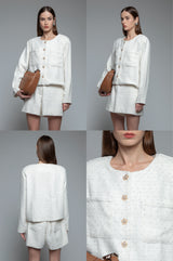 Off-white Tweed Lumiere