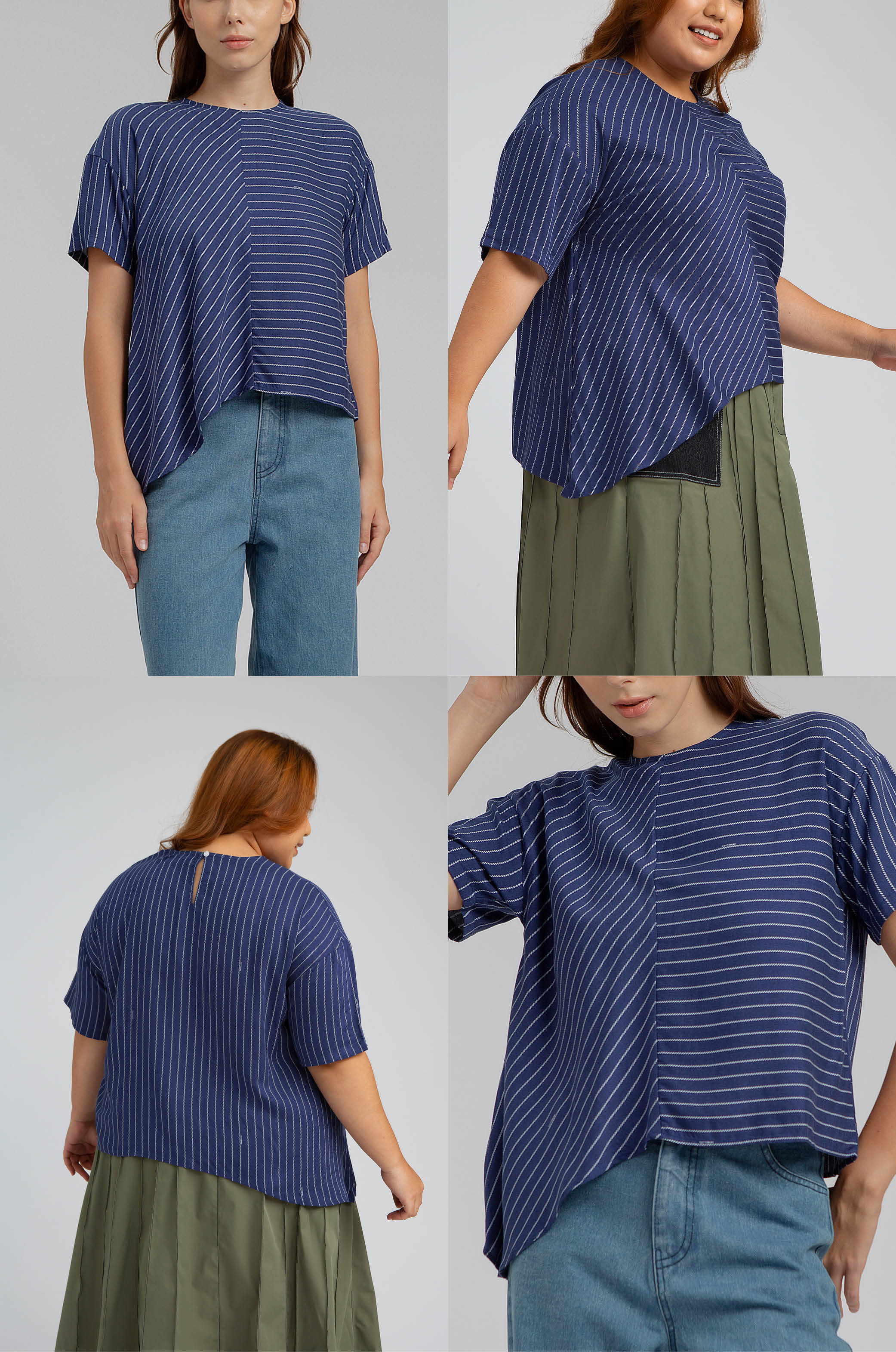 Navy Blue Striped Balint