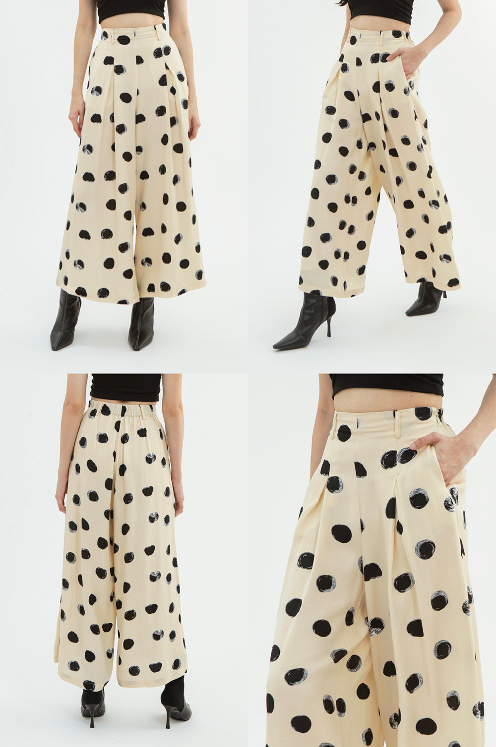 Cream Polka Plume