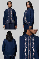 Navy Embroidery Fiosa