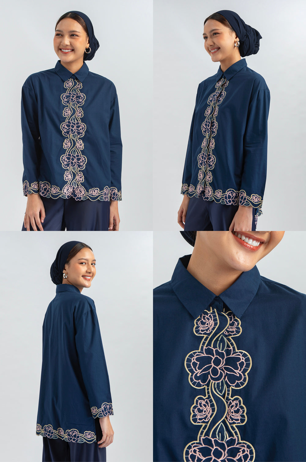Navy Embroidery  Shazi