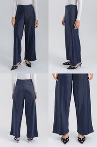Navy Satin Pama