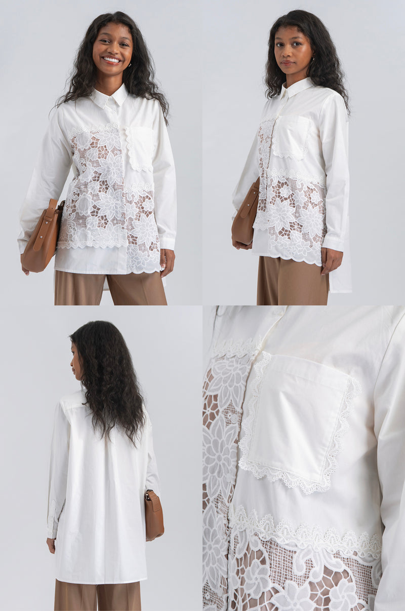 Off-white Embroidery Rida – COTTONINK