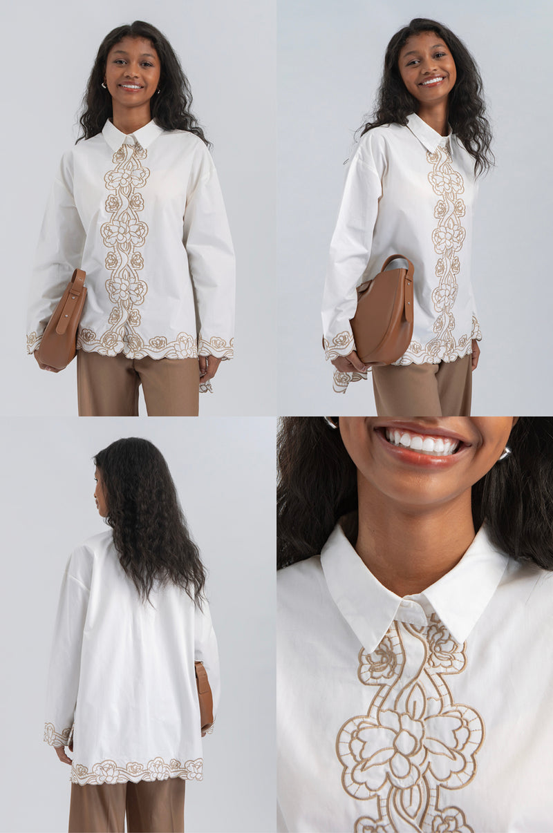 Off-white Embroidery Shazi – COTTONINK