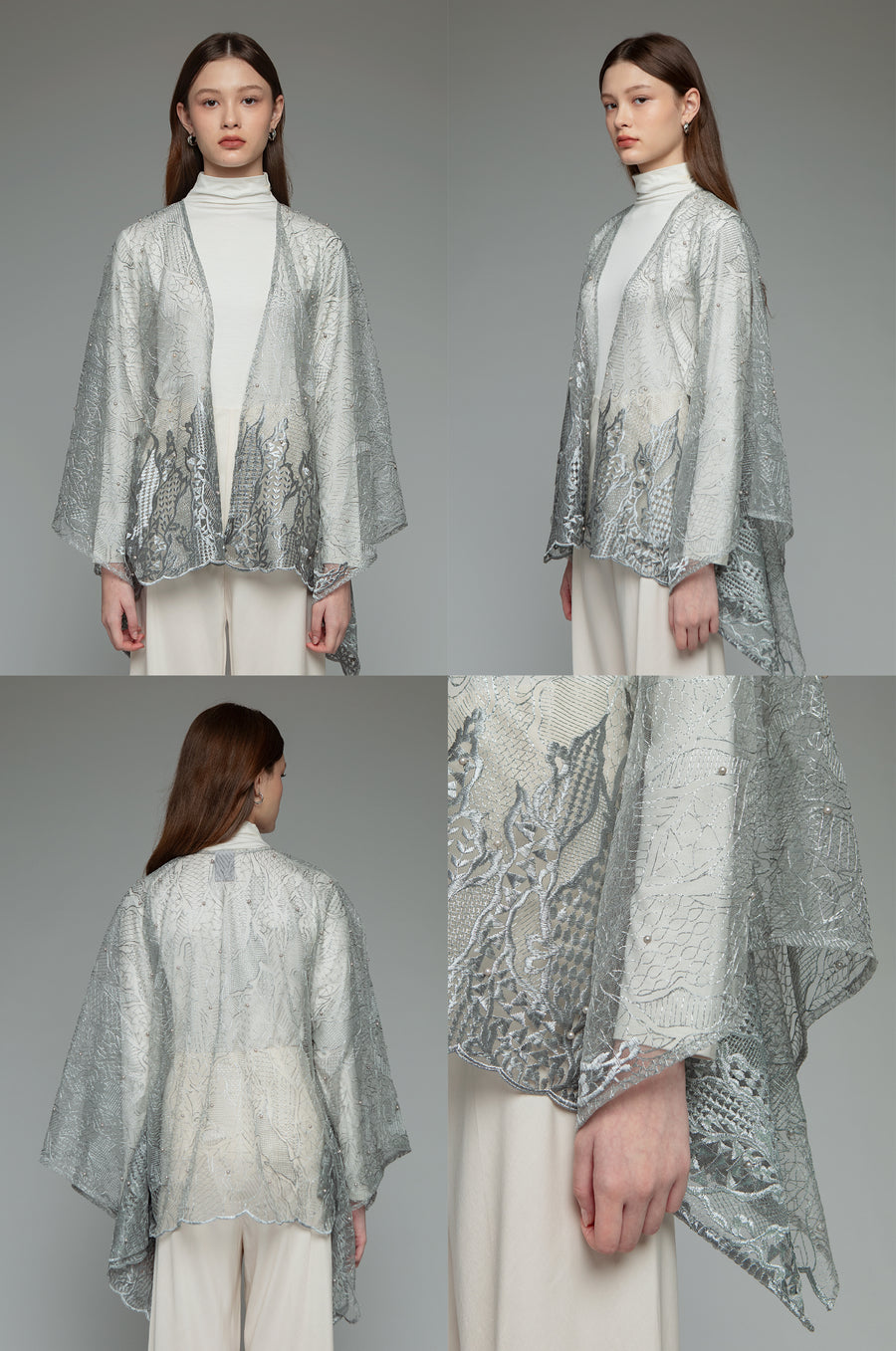 Grey Floral Kamin