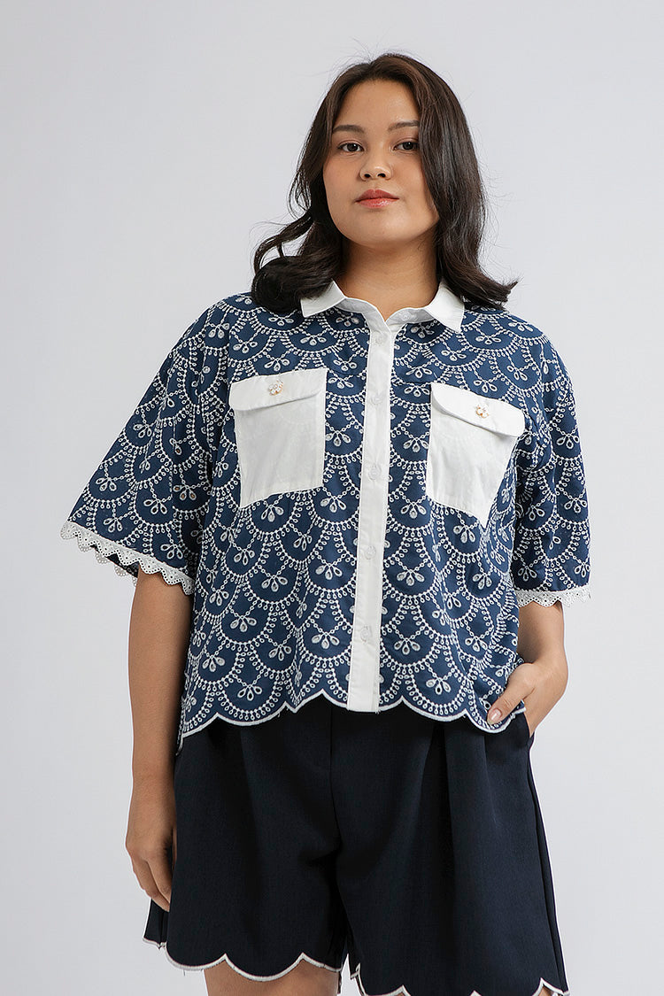 Indigo Scalloped Cesena A