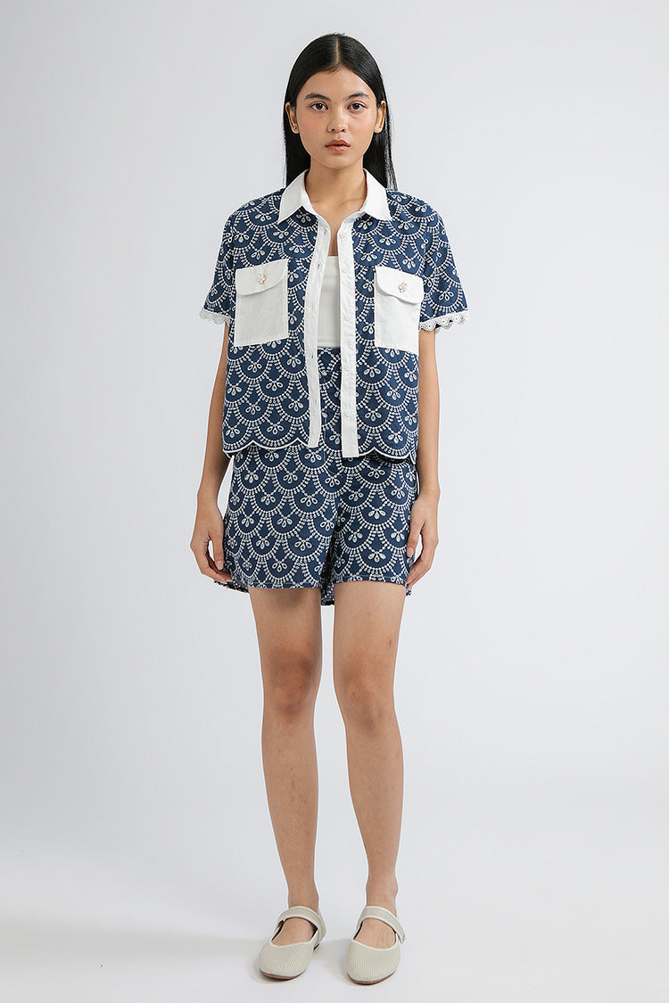 Indigo Scalloped Cesena A