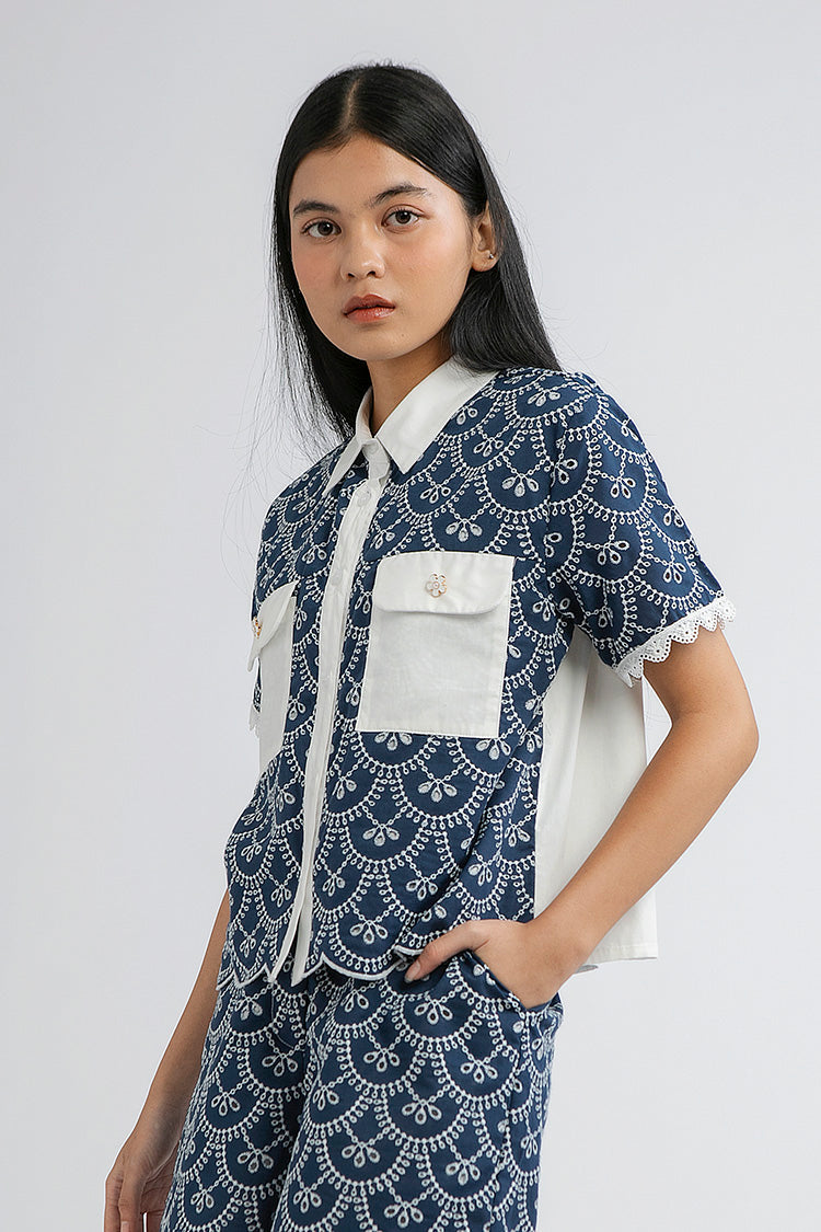 Indigo Scalloped Cesena A