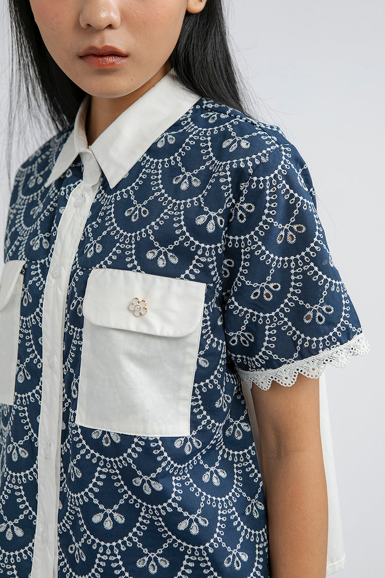 Indigo Scalloped Cesena A