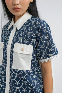 Indigo Scalloped Cesena A