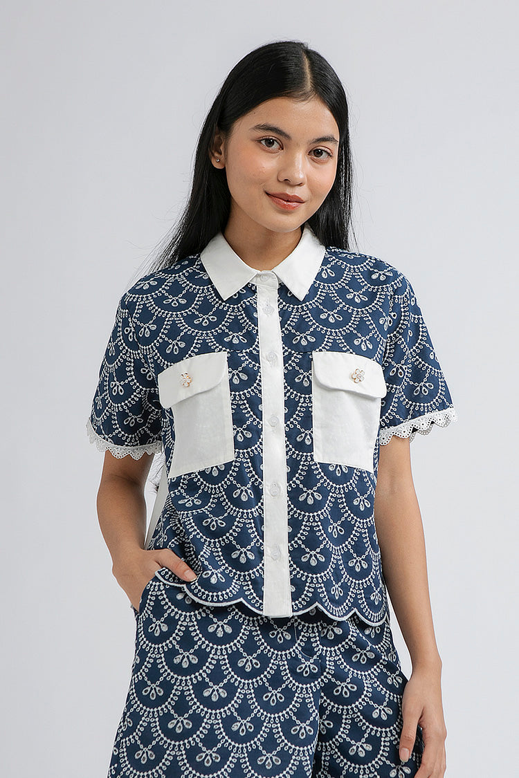 Indigo Scalloped Cesena A