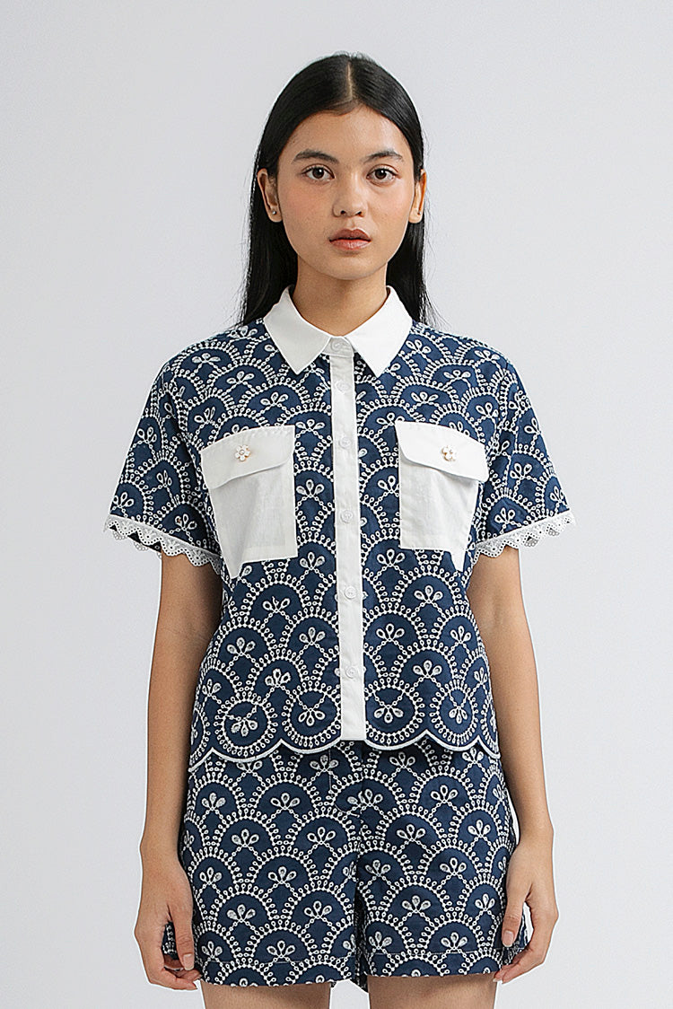 Indigo Scalloped Cesena B