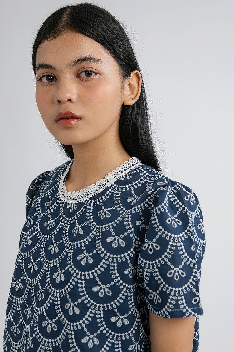 Indigo Scalloped Trani A - Defect Sale