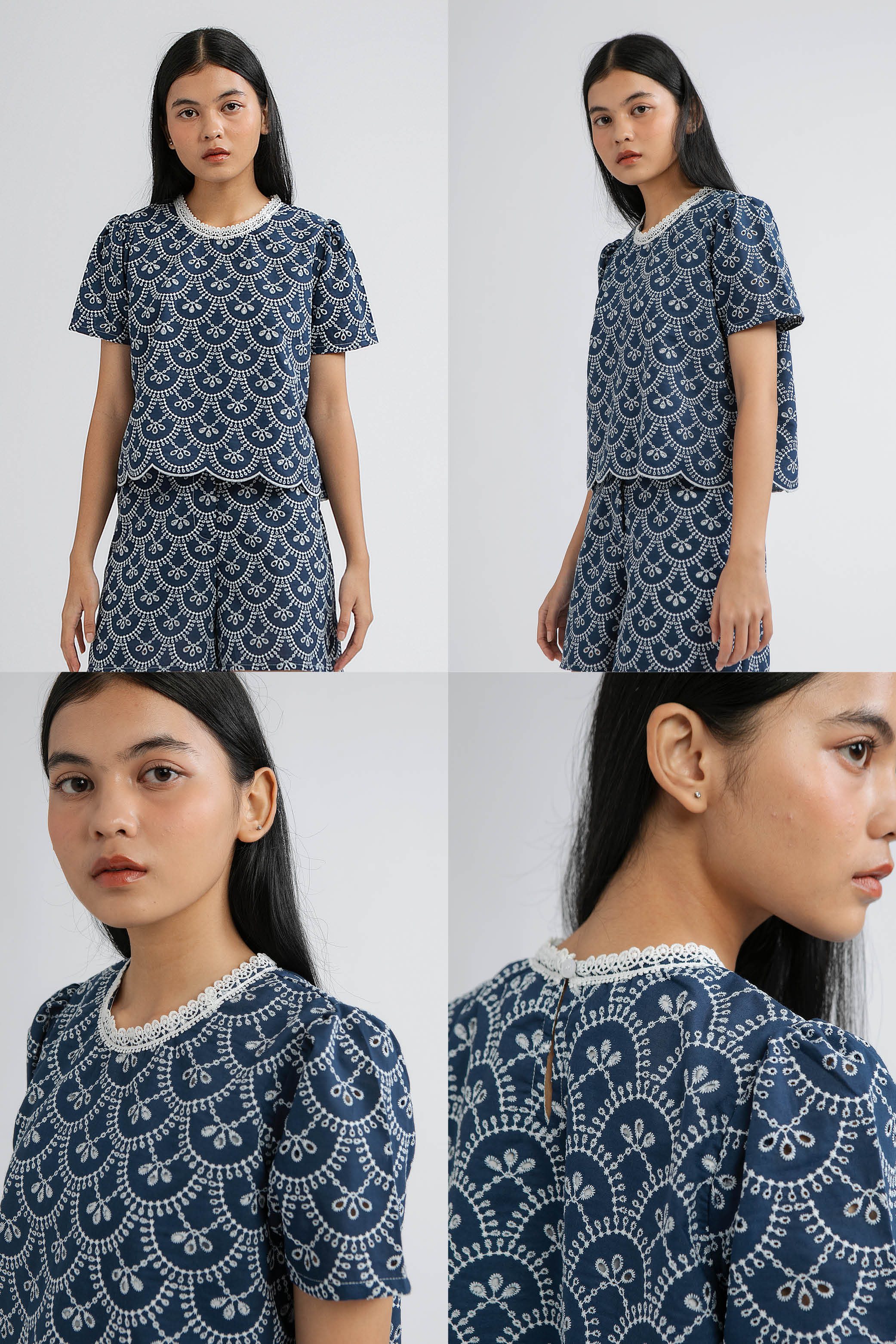 Indigo Scalloped Trani A - Defect Sale