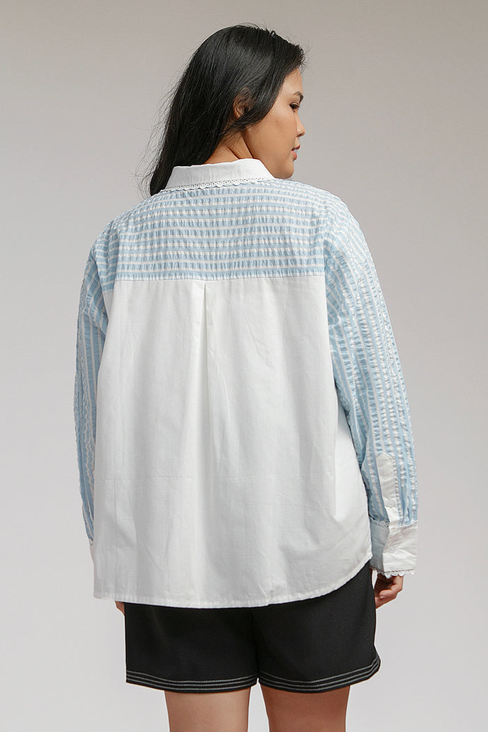 Light Blue Striped Amandine - Defect Sale
