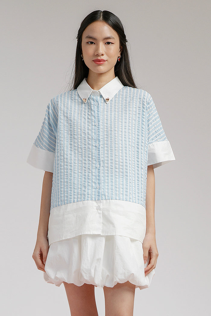 Light Blue Striped Bineta - Defect Sale